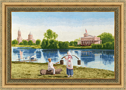 Вышивка МК-096 Вид озера Молдино. 1840