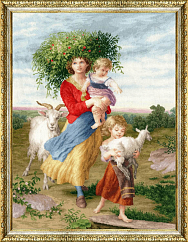 Вышивка МК-122 Мать с детьми по дороге домой. 1853