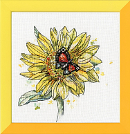 Вышивка М-017 Бабочка на подсолнухе Вышивка М-017 Бабочка на подсолнухе
